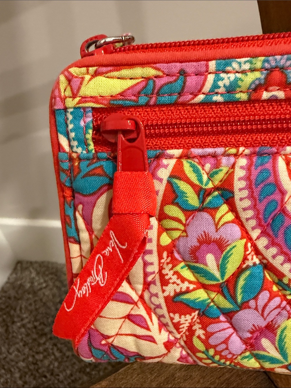 Vera Bradley Paisley in Paradise Accordion Zip Wristlet Wallet Pink Floral - Picture 2 of 10